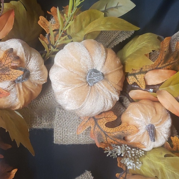 The Farmhouse Rachel Ashwell NWT Pumpkins Fall Leaves Light-up Wreath - Picture 2 of 7